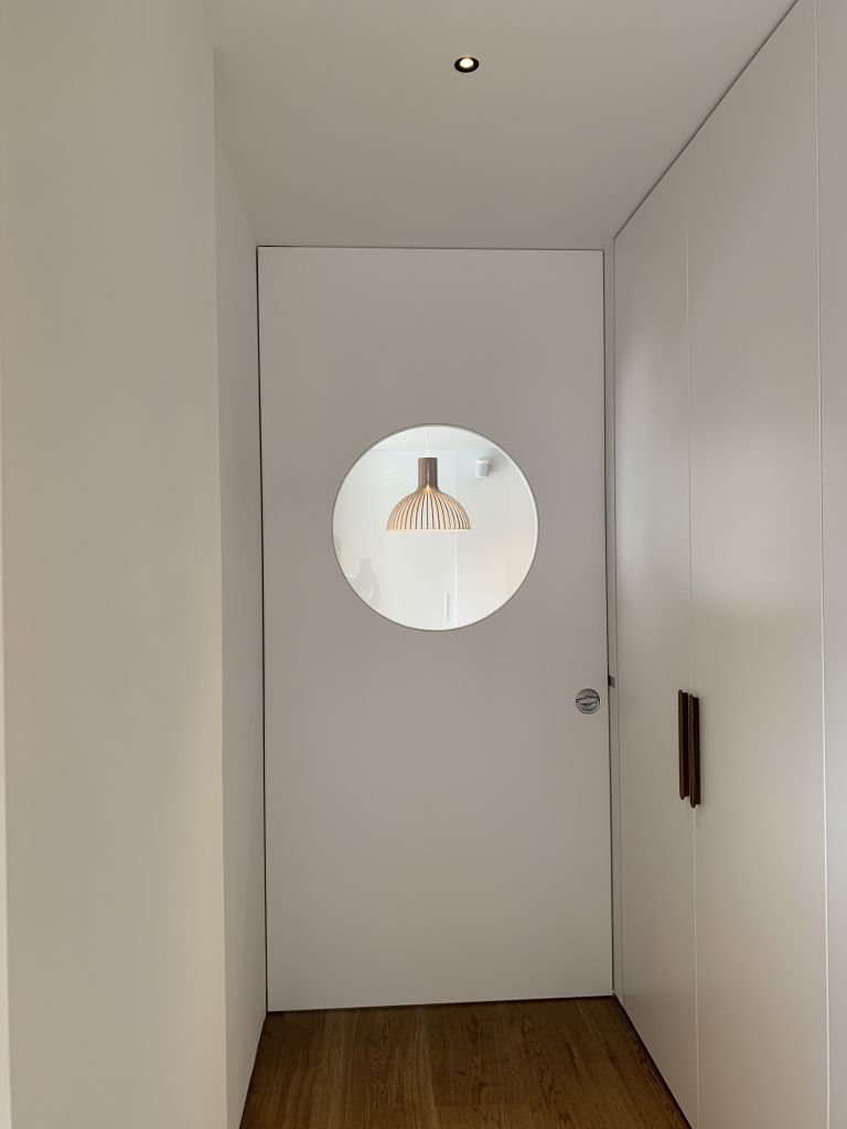 large door with porthole window